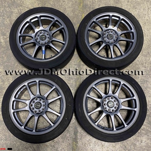 JDM A-Tech Schneider Ax-52 Gunmetal 17 Wheels with Tires